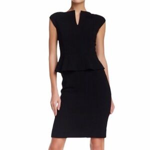 Tory Burch Black Midi Peplum Dress